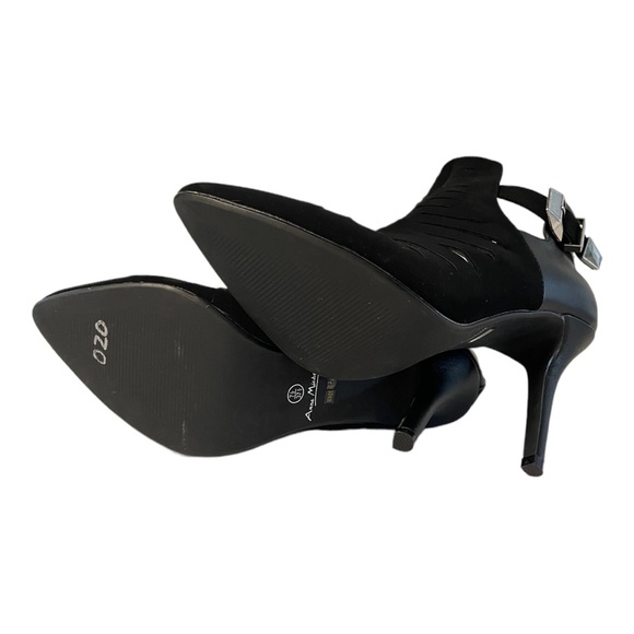 Anne Michelle Momentum 99 Black Faux Leather Pointed Toe Vented Upper Bootie 7.5 - Picture 10 of 13
